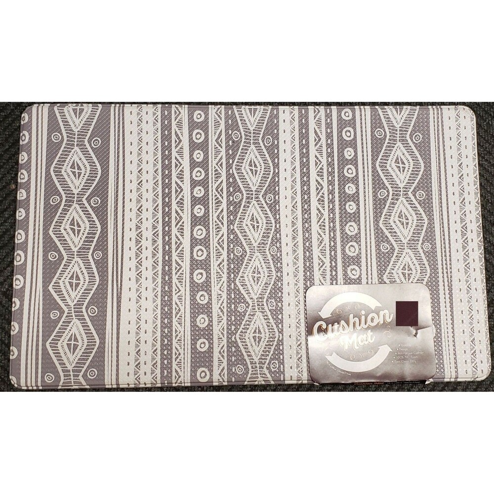 ANTI-FATIGUE CUSHIONED PVC FLOOR MAT (18" x 30") GRAY/WHITE DESIGN, Nan